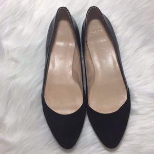 Cole Haan Black Leather and Suede Flats